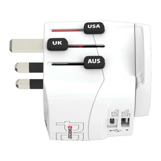 SKROSS cestovní adaptér PRO Light USB AC30PD World 7A max. USB A+C PD 30W UK+USA+Austrálie/Čína obrazek 1